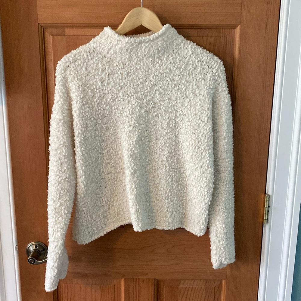 Pink Rose Size Large Cream Women's Teen Girl Sweater